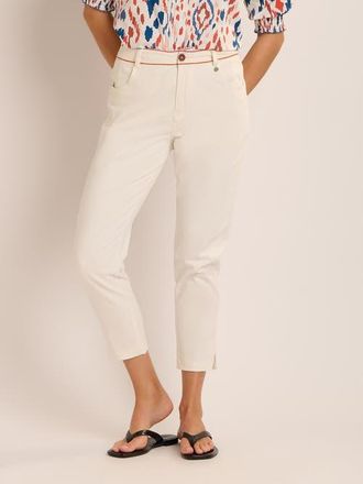 Brakeburn Blake Embroidered Detail Pants in Cream at Nordstrom, Size 10