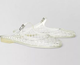 Tory Burch flat sole mellow mule sandals grid