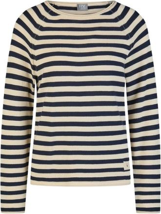 Rabe Klassieke gestreepte trui - Dames - Truien - Blauw - Maat: M