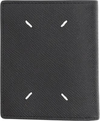 Maison Margiela Kleine Bi-fold Portemonnee - Heren - Portefeuilles - Zwart - ONE Size - Leer - Accessoires