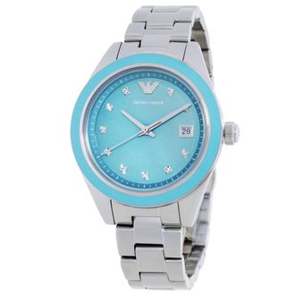 Emporio Armani Leo Quartz Crystal Blue Dial Ladies Watch AR11545
