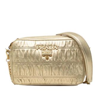 Prada Pre-owned Vintage Crossbody Bag - Dames - Vintage Schoudertas - Geel - ONE Size - Leer - Vintage