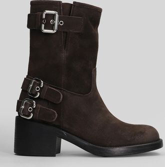 Chloé Dakota High Heels Ankle Boots In Brown Suede