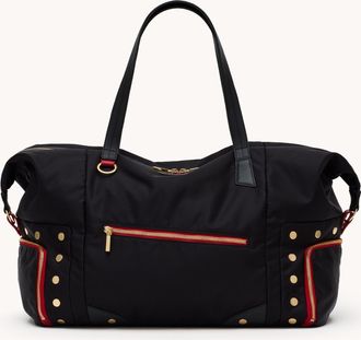 Hammitt Hammitt Ivy Weekender Black Nylon Gold Red Zip