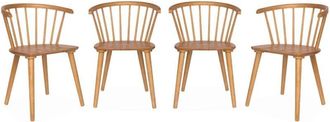 Sweeek Sweeek - Set of 4 wooden and plywood chairs, Paula, Natural, 53x47.5x76 cm