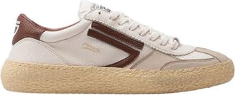 Puraai Vintage Cognac - Heren - Sneakers - Wit - 40 EU - Leer - Schoenen