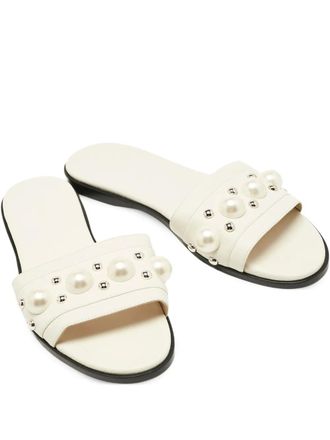 Jimmy Choo London Minea studded sandals - White
