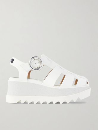 Stella McCartney Sandali In Materiale Riciclato Con Zeppa Elyse - Avorio