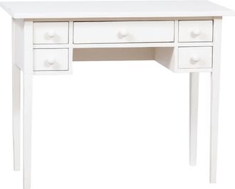 Biscottini International Mesita Escritorio De Colgar De Madera Maciza De Tilo Acabado Con Efecto Blanco Envejecido