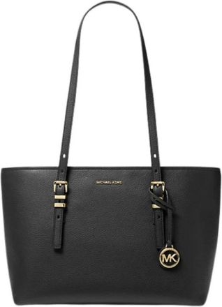Michael Kors Quinn Medium Pebbled Leather Tote - Dames - Shoppers - Zwart - ONE Size - Leer - Tassen