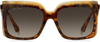 Etro 57mm Square Sunglasses in Brown Yellow Havana/Brown Sf at Nordstrom