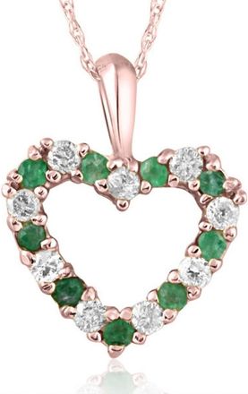 Pompeii3 1/2ct Emerald & Diamond Heart Pendant Solid 14K White, Yellow, or Rose Gold 1/2