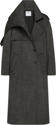 Courrèges Cappotto lungo con colletto asimmetrico - Grigio