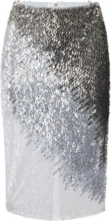 Elisabetta Franchi Rokken, Dames, Grijs, 2Xl, Tule, Tule Midi Rok