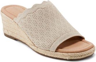 Easy Spirit Shanice Wedge Espadrille Slide Sandal - Wide Width Available in Light Natural at Nordstrom, Size 9.5
