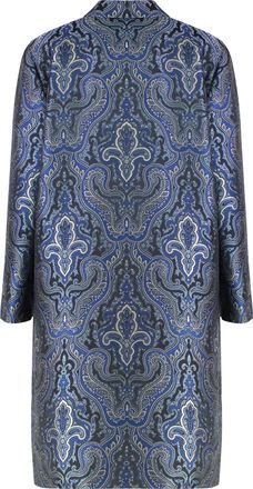 Carlotta Canepa Womens Jacquard Viscose Coat Blue