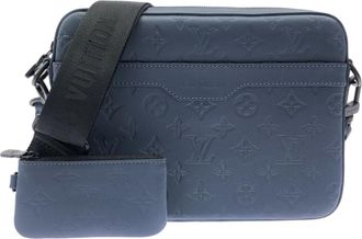 Louis Vuitton Black Navy Leather Shoulder Bag (Pre-Owned)