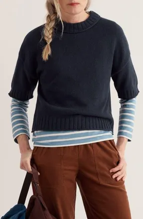 Seasalt Cornwall Fistral Short Sleeve Sweater in Maritime at Nordstrom, Size 10