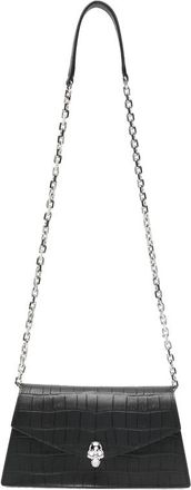 Alexander McQueen Skull Crocodile-effect Shoulder Bag