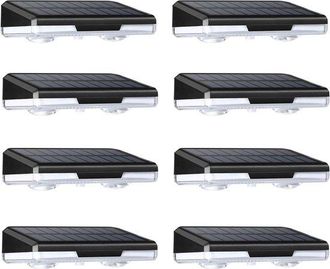 OEM Paquete De 8 Luces Solares Para Cercas Y Terrazas, Resistentes Al Agua Ip65, Alimentadas Por Energ&iacute;a Solar, 8 Colores Rgb