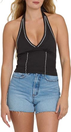 Billabong Sunny Sometimes Halter Tank in Black Sands at Nordstrom, Size X-Small