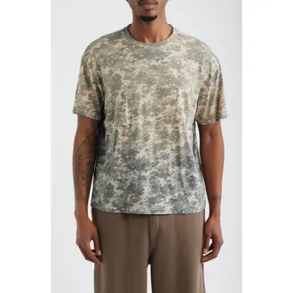 Elwood Slub Print Cotton Crewneck T-Shirt in Digi Camo at Nordstrom, Size Xx-Large