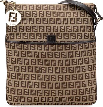 Fendi Pre-owned Womens Crossbody Bag - Tan Textile - One Size