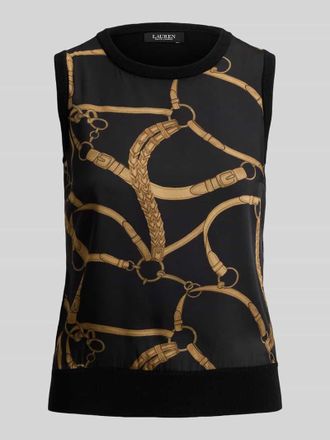 Lauren Ralph Lauren Regular Fit Blusentop aus Baumwoll-Mix in BLACK, Gr&ouml;&szlig;e XL
