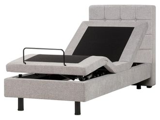 Beliani Cama individual de tejido gris 80x200
