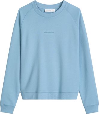 Marc O'Polo Denim Sweatshirt MARC OPOLO DENIM, Damen, Gr. XL, blau dawn, angeraute Sweatware, Obermaterial: 100% Baumwolle, relaxed fit normal, Rundhals, Rippb&uuml;ndchen, 