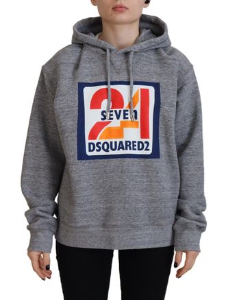 Dsquared2 Dsquared&sup2; Logo Print Cotton Hoodie Sweatshirt Womens Sweater (Pre-Owned)
