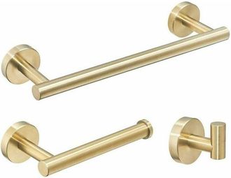 OEM Juego De Barra De Accesorios De Ba&ntilde;o Dorados, Toallero Con Aro, Rieles De Ba&ntilde;o