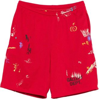 Gallery Dept. x Josu&eacute; Thomas paint-splatter track shorts - Red