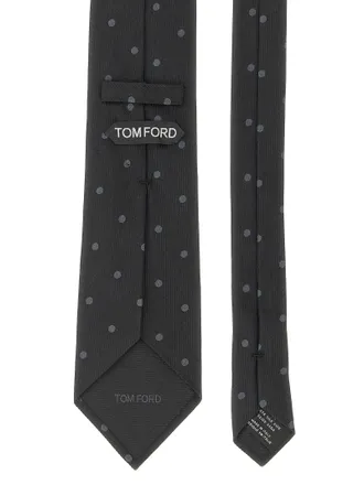 Tom Ford Polka Dot Silk Necktie - Black