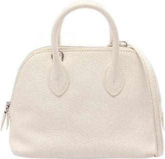 Herm&egrave;s Pre-owned Bolide 1923 Mini Chevre 2way Handbag - Dames - Vintage Handtas - Wit - ONE Size - Leer - Vintage