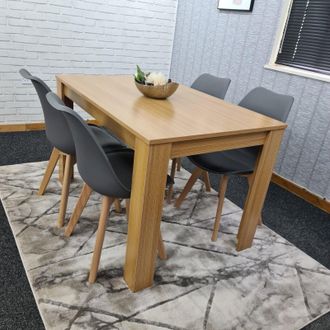 Kosy Koala Kitchen Oak Dining Table With 4 Chairs Dining Room Furniture
