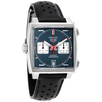 Tag Heuer Pre-owned Tag Heuer Monaco Chronograph Denim Blue Dial Mens Watch CAW211P.FC6356