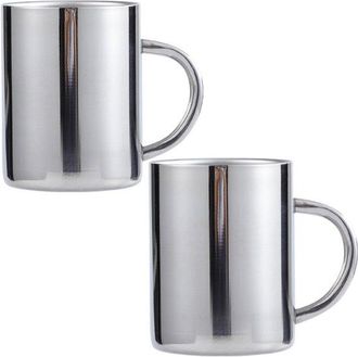 OEM Juego De 2 Tazas T&eacute;rmicas De Acero Inoxidable, Doble Pared, Tazas De Caf&eacute; Irrompibles, Vasos T&eacute;rmicos Para Bebidas, Con Asas