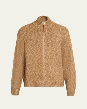 Loewe Mens Oversized Monogram Full-Zip Knit Cardigan