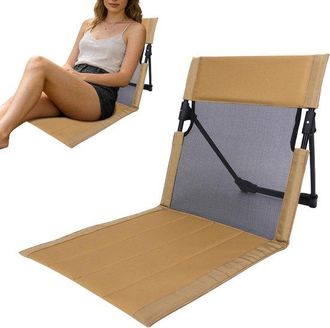 OEM Asiento Port&aacute;til Para Camping, Respaldo Plegable De 30 Cm, Estructura De Acero Con Agarre C&oacute;modo, Asiento Compacto, Piscina, Parque, Marr&oacute;n