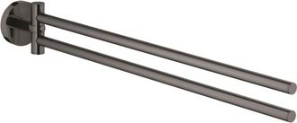 GROHE Essentials Toallero de metal con 2 brazos giratorios, Grafito duro (40371A01)