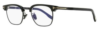Tom Ford Mens Brow Line Blue Block Eyeglasses TF5932-D-B 001 Black/Gunmetal 47mm
