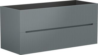 Vente-Unique Mueble suspendido de lavabo estriado gris - 120 cm - PAVANI