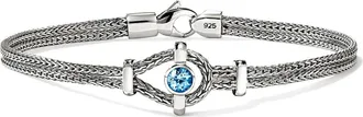 John Hardy Icon Sterling Silver Swiss Blue Topaz Bracelet at Nordstrom, Size Medium