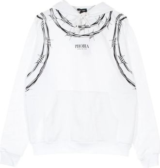 Phobia Archive Lange Mouw Geborsteld Sweatshirt - Heren - Hoodies - Wit - XL - Katoen - Hoodies & sweatvesten