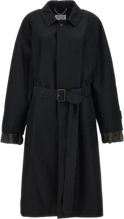 Maison Margiela Black Single-breasted Trench Coat