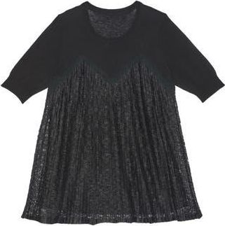 Sandro Pavel Mixed Media Sweater Dress in Noir at Nordstrom Rack, Size 1 (Fits Like 2-4 Us)