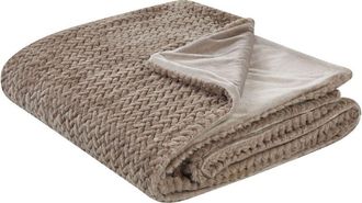 Beliani Beliani - Colcha Para Cama Con Estampado Y Relieve De Poli&eacute;ster 150 X 200 Cm En Color Marr&oacute;n Surmi