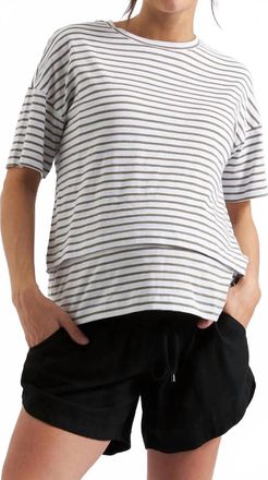 Ripe Claudette Nursing Tee In White/olive