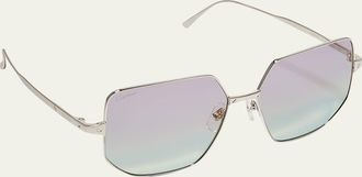 Cartier Oversized Square Metal Sunglasses